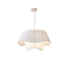 Axyaa Cream Pleated Fabric LED Pendant Lights - Minimalist Design for Home Decor