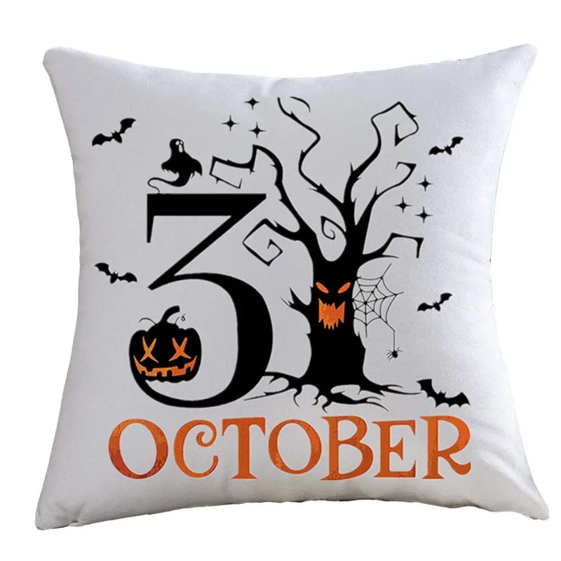 Axyaa Spooky Pumpkin Bat Pillowcase for Home Sofa Cushion Decor