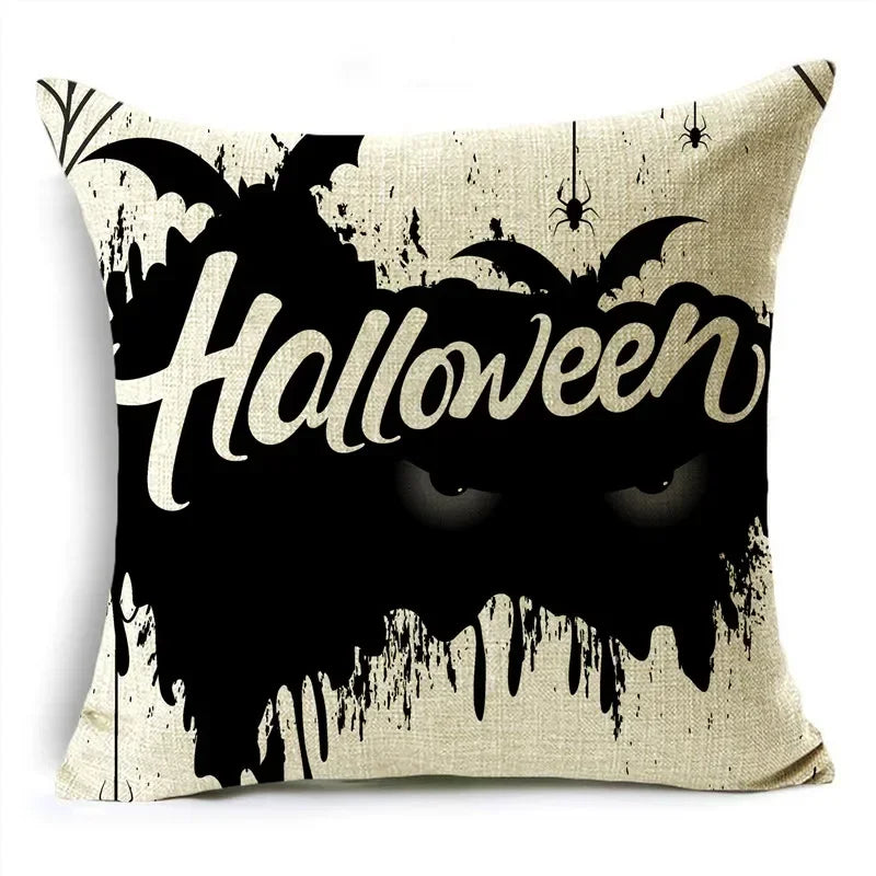 Black White Happy Halloween Trick Or Treat Pillowcase for Axyaa Décor