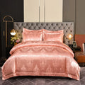 Axyaa Satin Jacquard Embroidered 4-Piece Bedding Set