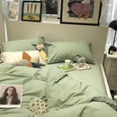 Axyaa Solid Grey Matcha Color Bedding Set in Various Sizes