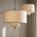 Axyaa Nordic Fabric LED Chandelier Pendant Light for Living Room Dining Bedroom Bar