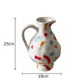 Axyaa Ceramic Vase: Irregular Surface Flower Pot for Desk Decoration and Floral Arrangement