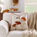 Axyaa Autumn Maple Leaf Embroidered Pillowcase Set