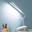Axyaa Double-head Clip-On LED Table Lamp with Touch Control Dimmable Light