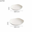 Axyaa White Ceramic Deep Plate: Restaurant Salad Dessert Pasta Molecular Cuisine Specialty Tableware