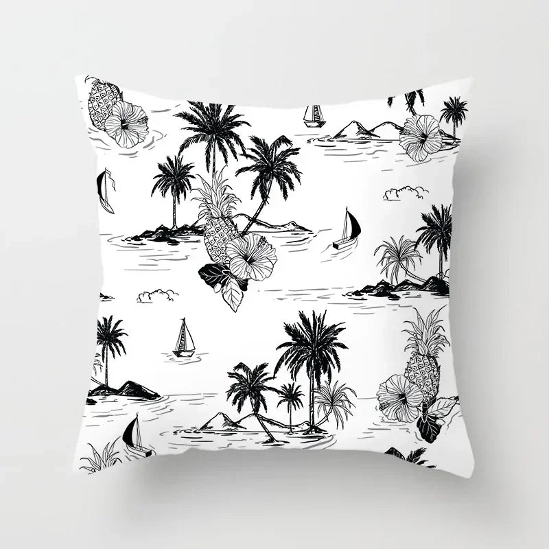 Axyaa Black and White Nordic Style Car Pillowcase Sofa Pillow Cover