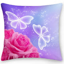 Axyaa Butterfly Flower Square Cushion Cover - Double Sided Home Decor