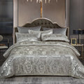 Axyaa Luxury Jacquard Bedding Set - European Style Satin Duvet Cover for Double Bed