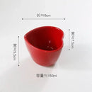 Axyaa Love Heart Ceramic Plate Breakfast Bowl Set Kitchenware
