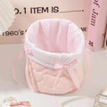 Axyaa Quilted Cotton Bow Organizer Box: High-capacity Round Storage Frame