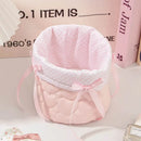 Axyaa Quilted Cotton Bow Organizer Box: High-capacity Round Storage Frame