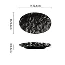 Axyaa Ceramic Fish Plate with Wavy Design, Ideal for Steamed Fish or Cake Display