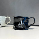 Axyaa Irregular Couple Ceramic Mug Set - Minimalist Milk Coffee Cup