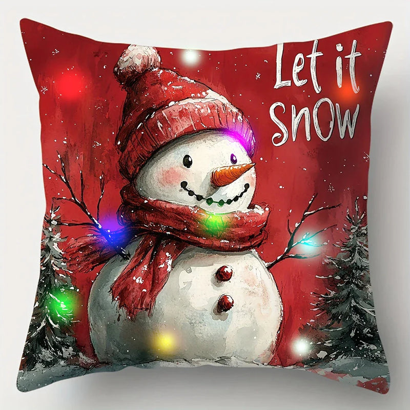 Axyaa LED Luminous Pillowcase, Christmas Home Decoration, Sofa Cushion Cover, 45x45cm