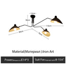 Axyaa Black Spider Serge Mouille Ceiling Chandelier, Industrial Retro Living Room LED Luminaire