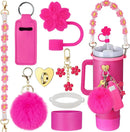 Axyaa 7/8pcs Cup Set: Handle Strap, Boot, Straw Cover, Charms for 40oz 30oz Tumbler