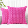 Axyaa Soft Corduroy Striped Pillow Covers Set for Living Room, Sofa, Bed