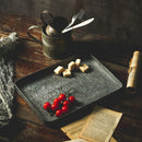 Axya Metal Serving Tray, Embossed Retro Design for Food and Drink Display