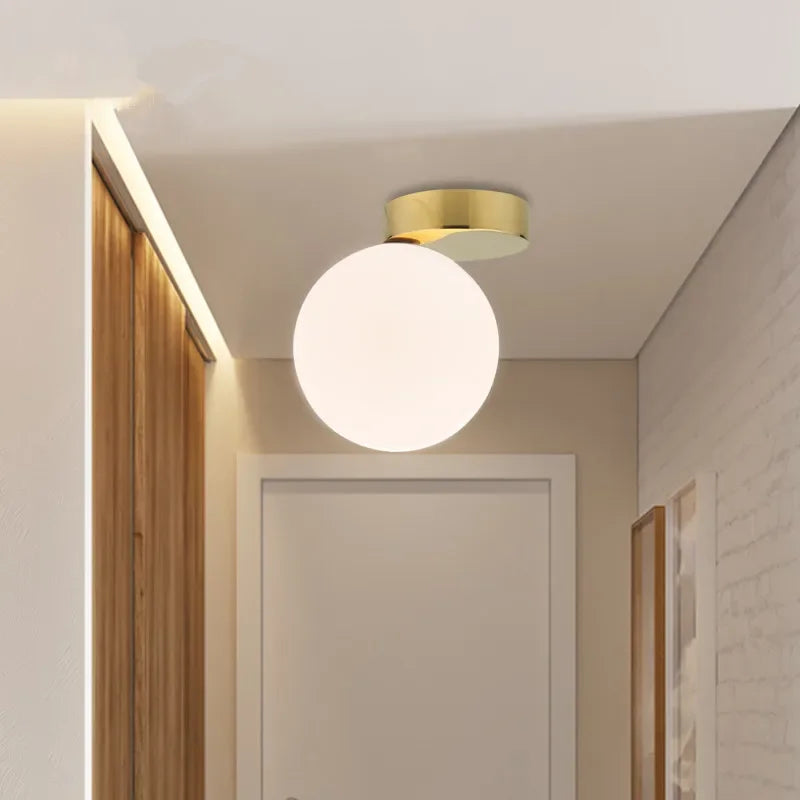 Golden Glass Ball Ceiling Lamp for Home Decor by Axyaa