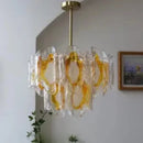 Axyaa Vintage Amber Glass Chandelier: Mid-Century American Style Light for Living Room