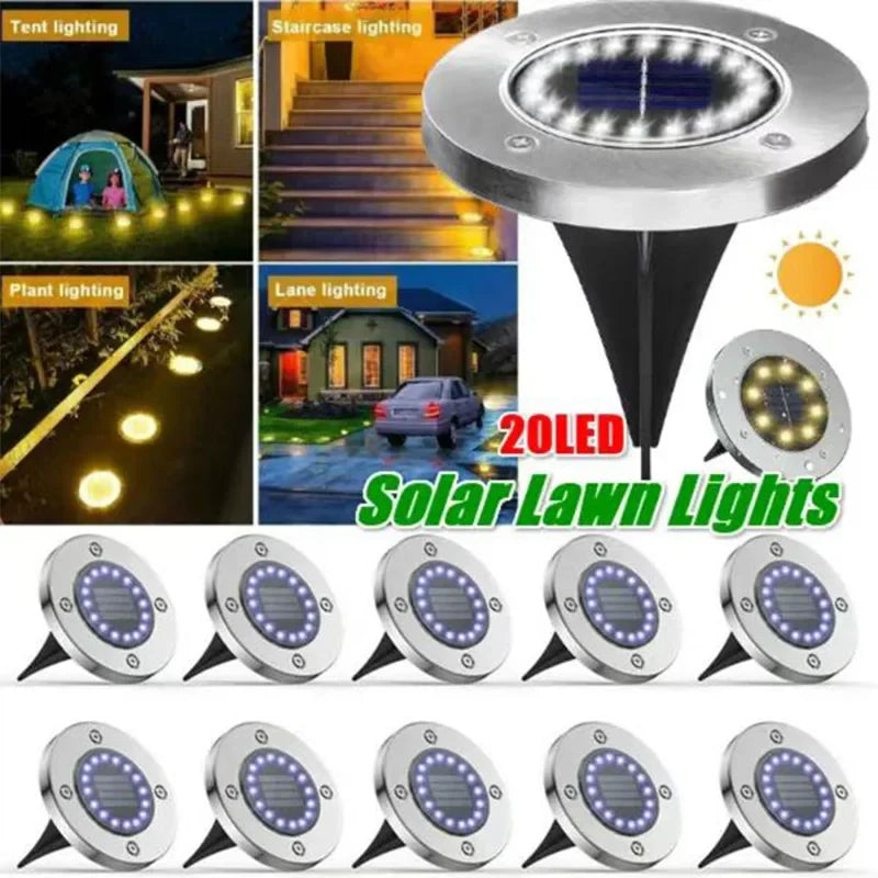 Axyaa Solar Power Disk Light: Outdoor Deck Spotlight Garden Decor