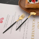Axyaa 12Pcs Gold Mirror Stainless Steel Fork Spoon Set for Kitchen Dinnerware