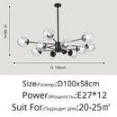 Axyaa Clear Glass Ball Pendant LED Chandelier for Home Interior Lighting