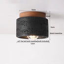 Axyaa Yellow Travertine Glass Stone LED Ceiling Lamp for Nordic Modern Indoor Lighting Decor.