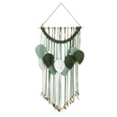 Axyaa Leaf Macrame Wall Hanging Brown Green Home Decor Boho Aesthetic Gift