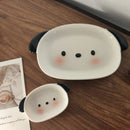 Axyaa Ceramics Dog Plate Set, Underglaze Color, Parent-Child Combination, Savoring Dish