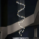 Axyaa Crystal Chandelier: Modern Stylish Lighting for Villas, Staircases & Living Rooms