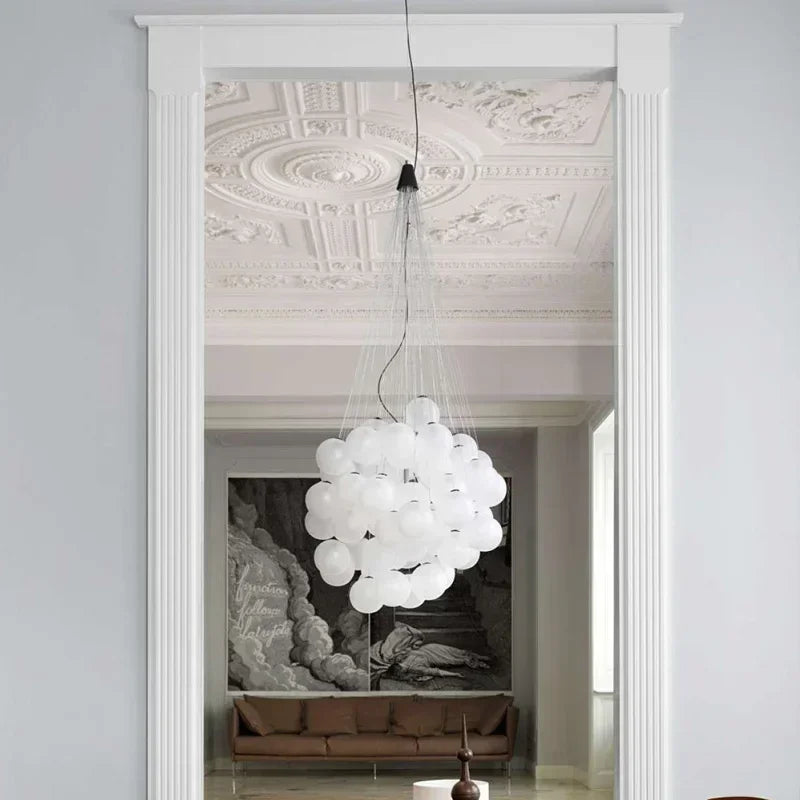 Luxury Glass Balls Ceiling Chandelier by Axyaa - Modern LED Staircase Pendant Light