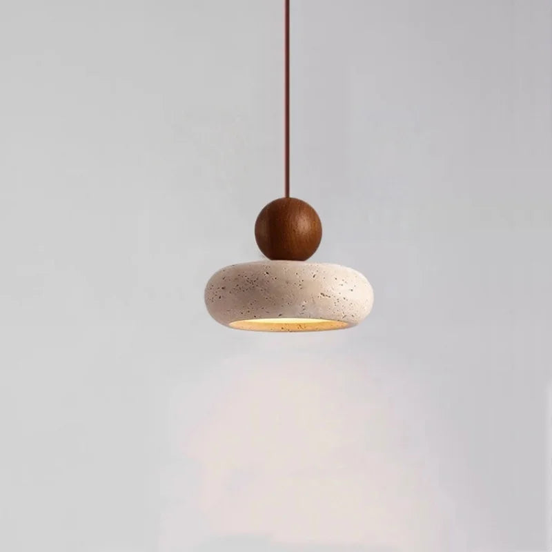 Axyaa Yellow Travertine LED Pendant Lights for Modern Living Spaces