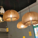 Axyaa Wood Pumpkin Birdcage Pendant Light, Adjustable E27 Tiffany Chandelier for Dining Room and Bedroom
