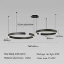 Axyaa Modern Semicircular LED Chandelier for Dining Living Bedroom in Black White