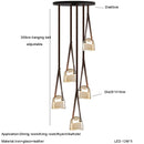 Axyaa Leather Belt Glass Chandelier Pendant Light Luxury LED Lamps Dining Living Room