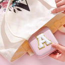Axyaa Sequin Letter Jewelry Box with Mirror - Cute Portable Organizer Gift