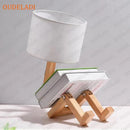 Axyaa Robot Wooden Table Lamp for Home Decor and Lighting