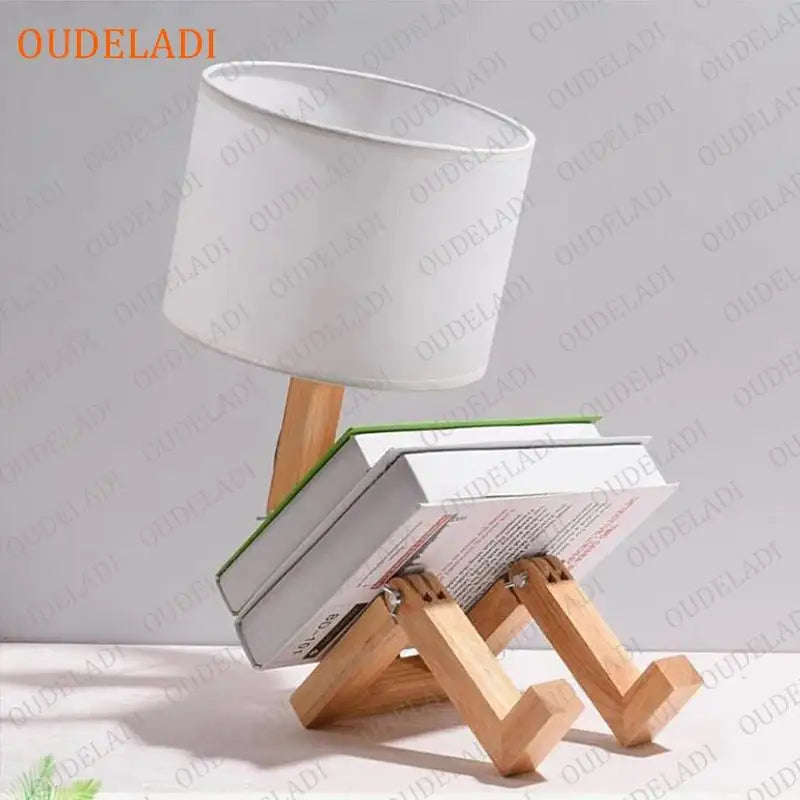 Axya Wooden Table Lamp with E14 Lamp Holder for Indoor Study Room