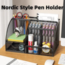 Axyaa Metal Pen Holder Desktop Storage Box Office Supplies Student Decor