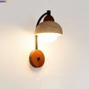 Axyaa Wabi Sabi LED Wall Lights Wood Yellow Travertine Glass Modern Bedside Lamp