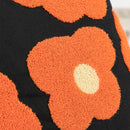 Axyaa Poppy Floral Embroidery Cushion Cover Blue Orange 45x45cm Home Decor for Living Room