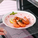 Axyaa Ceramic Dining Set: Plate, Bowl, Bowl, Mug - Pink Strawberry Theme