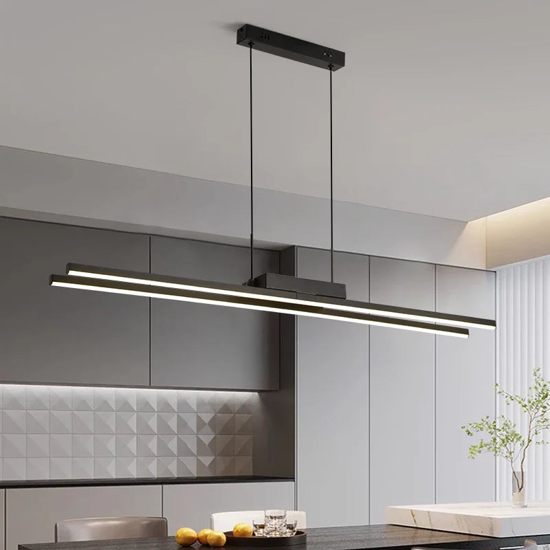 Axyaa LED Pendant Chandelier Black Minimalist Design for Bedroom, Restaurant, Living Room