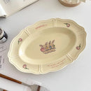 Axya Lace Ceramic Plate, Coffee Mug, Retro Tray, Utensil Storage Tool