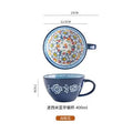 Axyaa 400ml Bohemian Ceramic Mugs for Coffee, Milk, Oatmeal, Microwaveable