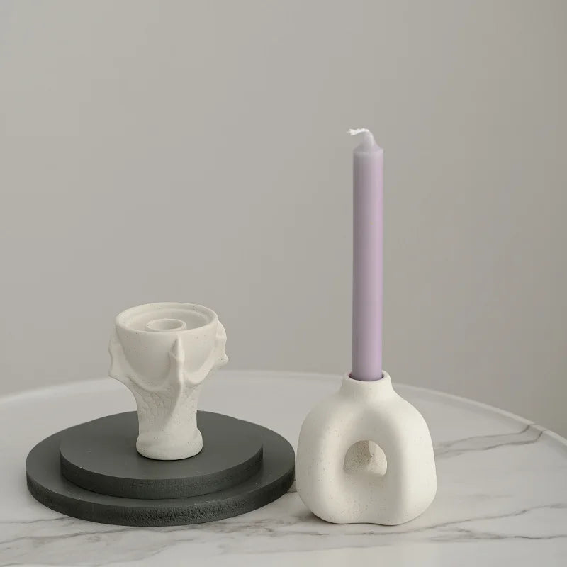 Axya™ Ceramic Nordic Candlestick Holder Holiday Decor for Christmas Home, Room Decoration