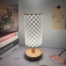 Axyaa Nordic Wood Base USB Lamp with Three-Color LED for Bedroom and Study