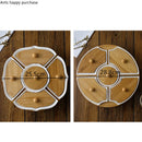 Axya Rotating Platter with Wooden Lid - Dried Fruit Tray & Snack Platter